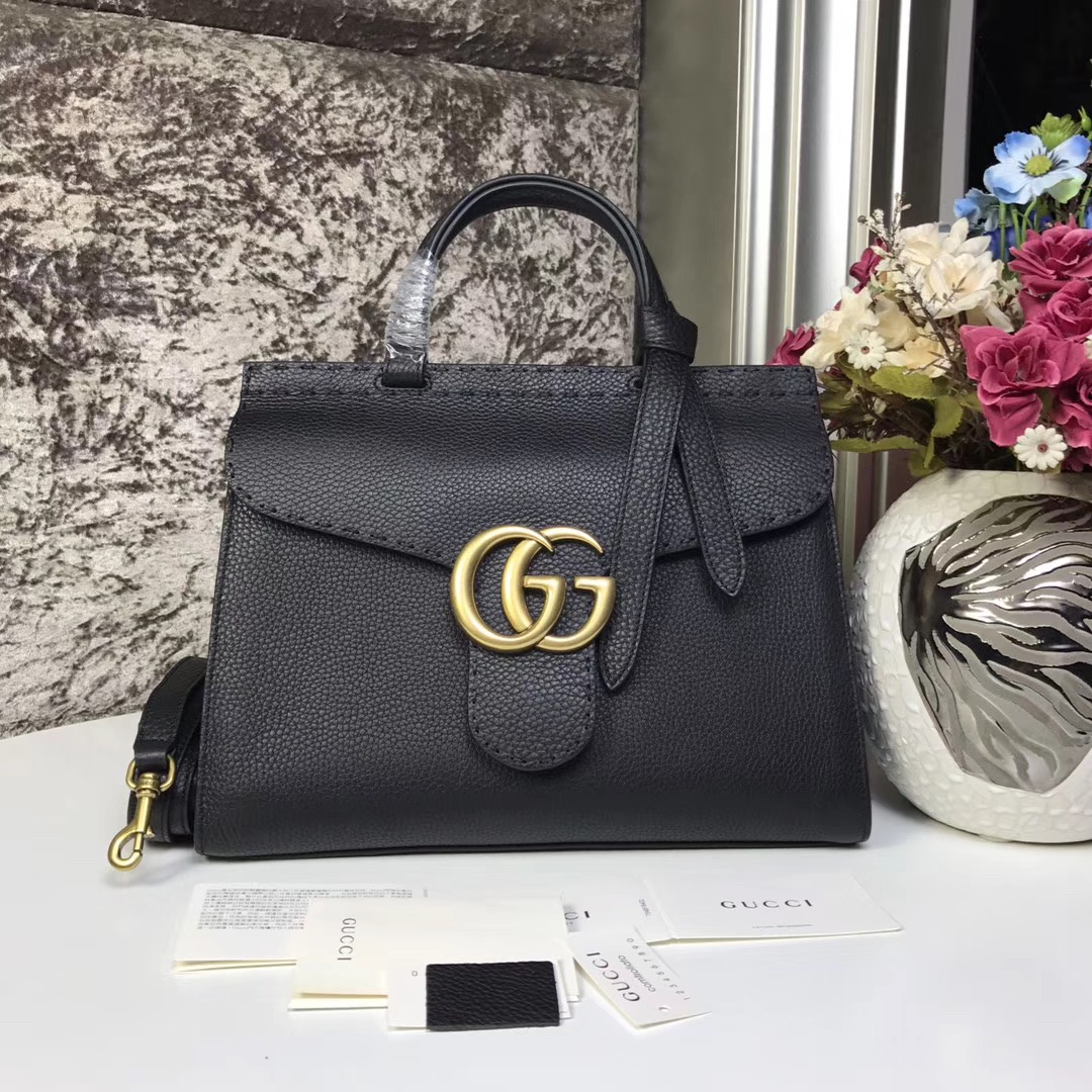 GUCCI 구찌 마몬트 탑핸들 블랙