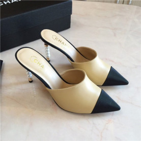 CHANEL 샤넬 힐 슬리퍼 (굽높이8CM) C1990-1 신상