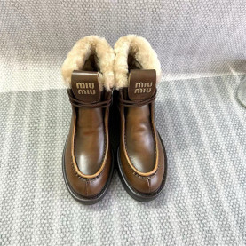 MIUMIU 미우미우 여성용 털 스노우 부츠 M24474