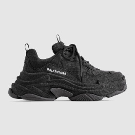 BALENCIAGA 발렌시아가 여성용 스니커즈 TRIPLE S 데님 스니커즈 536737