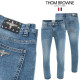 THOM BROWNE 톰브라운 마린레더패치 스틸 중청워싱 슬림진 (0716328)