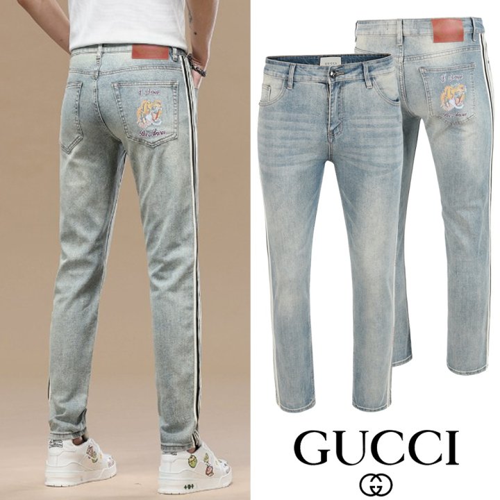 GUCCI 구찌 테이프라인 타이거 아이스 슬림진