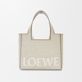 LOEWE 로에베 스몰 로에베 폰트 토트 자카드 캔버스