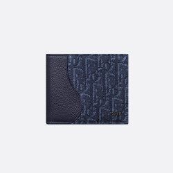 DIOR 디올 Saddle 2단 카드 오블리크 자카드 지갑 2ADBH