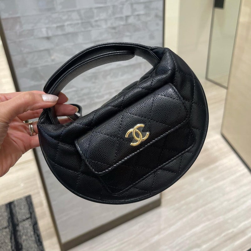 CHANEL 샤넬 23B 캐비어 퀼티드 미니 탑핸들 백 2COLOR