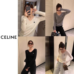 ●월간 판매 3위● CELINE 셀린느 브이넥 데일리 울니트