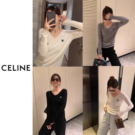 ●월간 판매 3위● CELINE 셀린느 브이넥 데일리 울니트