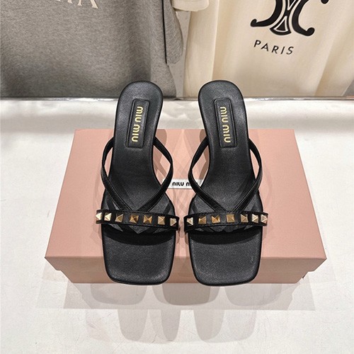 MIUMIU 미우미우 여성용 슬리퍼 (굽높이5CM) M46336 2COLOR