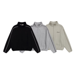 FEAR OF GOD 피어오브갓 에센셜 2009 파이핑 플리스 집업 　