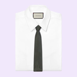 GUCCI 구찌 인터로킹 G 사선로고 실크 넥타이 2COLOR