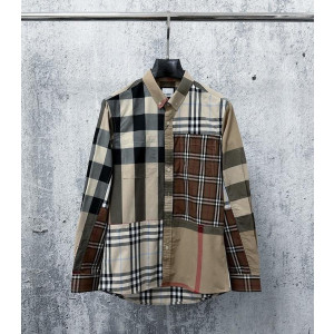 BURBERRY 버버리 60247 패치워크 체크 코튼 셔츠