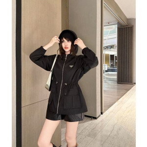 PRADA 프라다 드로스트링 후드 사파리자켓