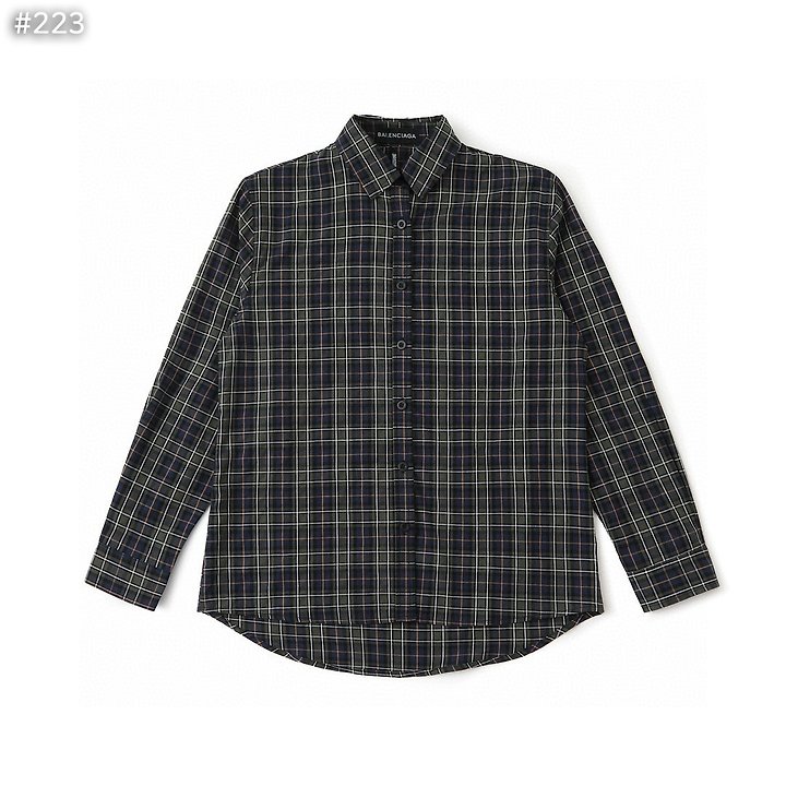 ●월간 판매 3위●BALENCIAGA 발렌시아가 백로고 플란넬 체크 셔츠