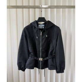 PRADA 프라다 60322 여성 리나일론 벨티드 후드 자켓