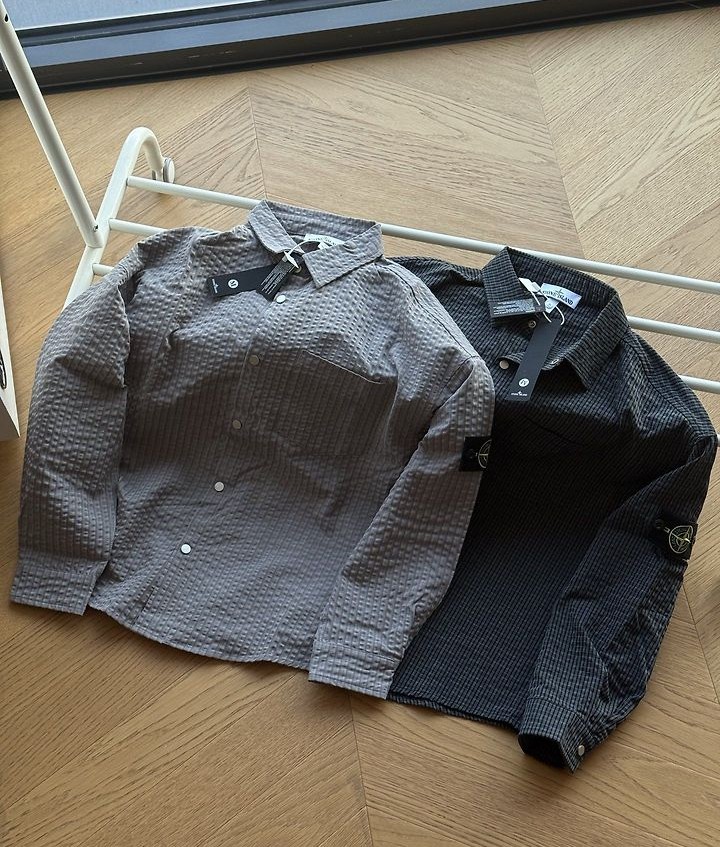 STONE ISLAND 스톤아일랜드 6095 시어서커 TC 오버 셔츠 자켓