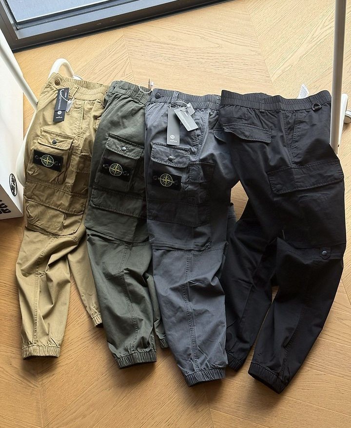 STONE ISLAND 스톤아일랜드 6099 가먼트 다이드 스트레치 코튼 카고 조거 팬츠