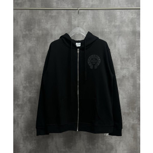 CHROME HEARTS 크롬하츠 홀스슈 레더 자수 집업 후드 자켓