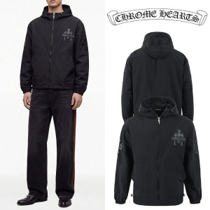 CHROME HEARTS 크롬하츠 트리플 레더 패치 오버핏 바람막이 자켓