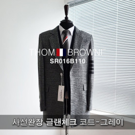 THOM BROWNE 톰브라운 사선완장 글렌체크 코트