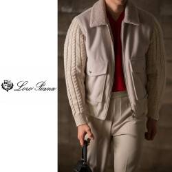 LOROPIANA 로로피아나 시어링  프리미엄 니트 자켓