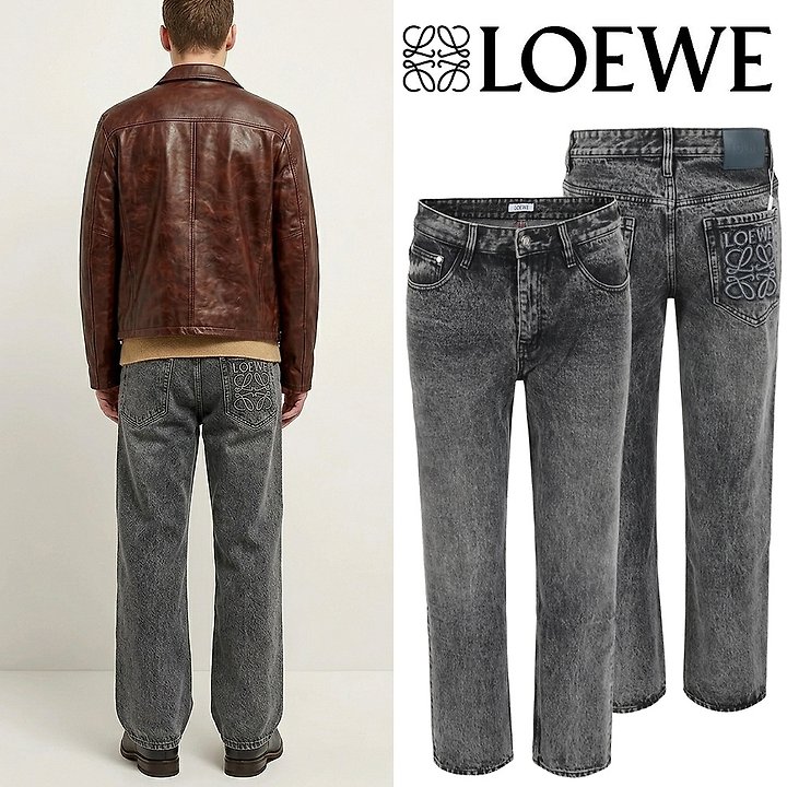 LOEWE 로에베 아나그램 돌워싱 스트레이트진