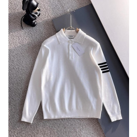 THOM BROWNE 톰브라운 사선 울 카라 니트 2COLOR